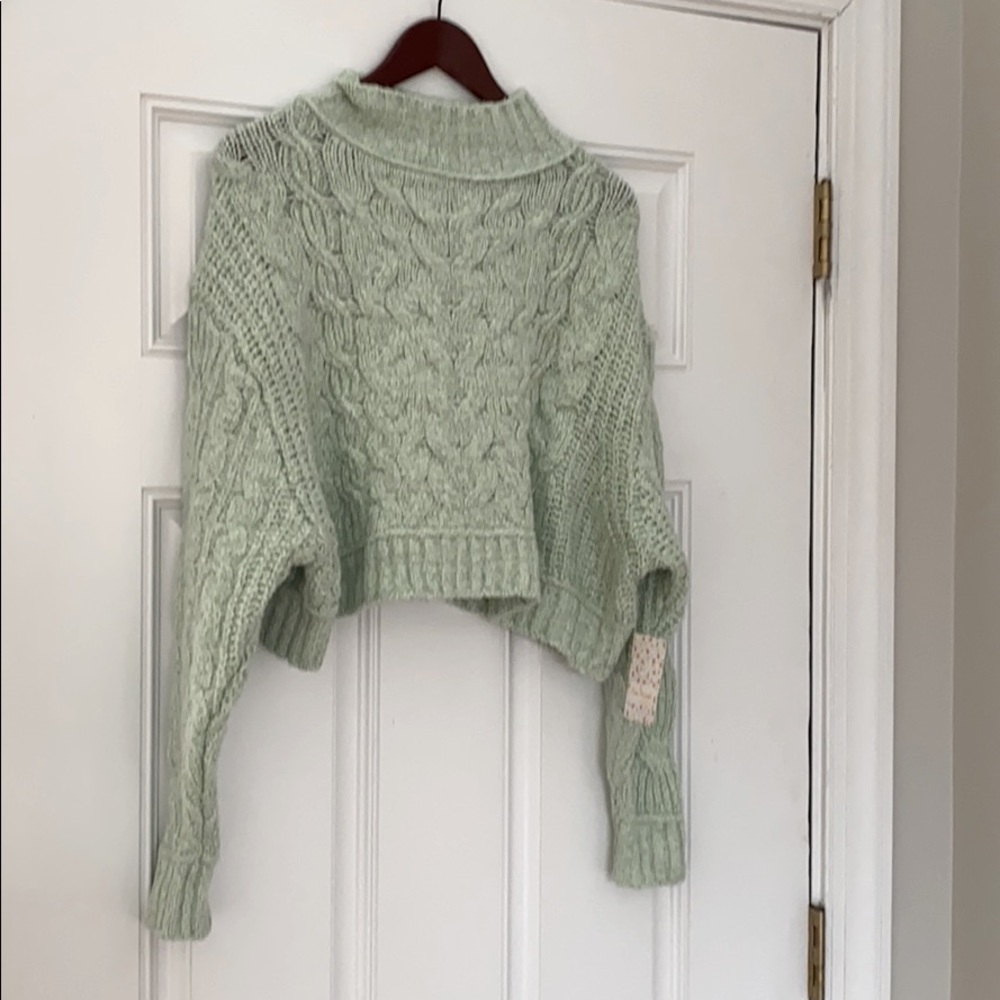 Free People Carousel Sweater Mint Green S NWT - Picture 3 of 7